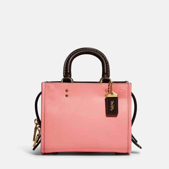 Coach Handbags - Coach Pink and Dark Brown Mini Tote